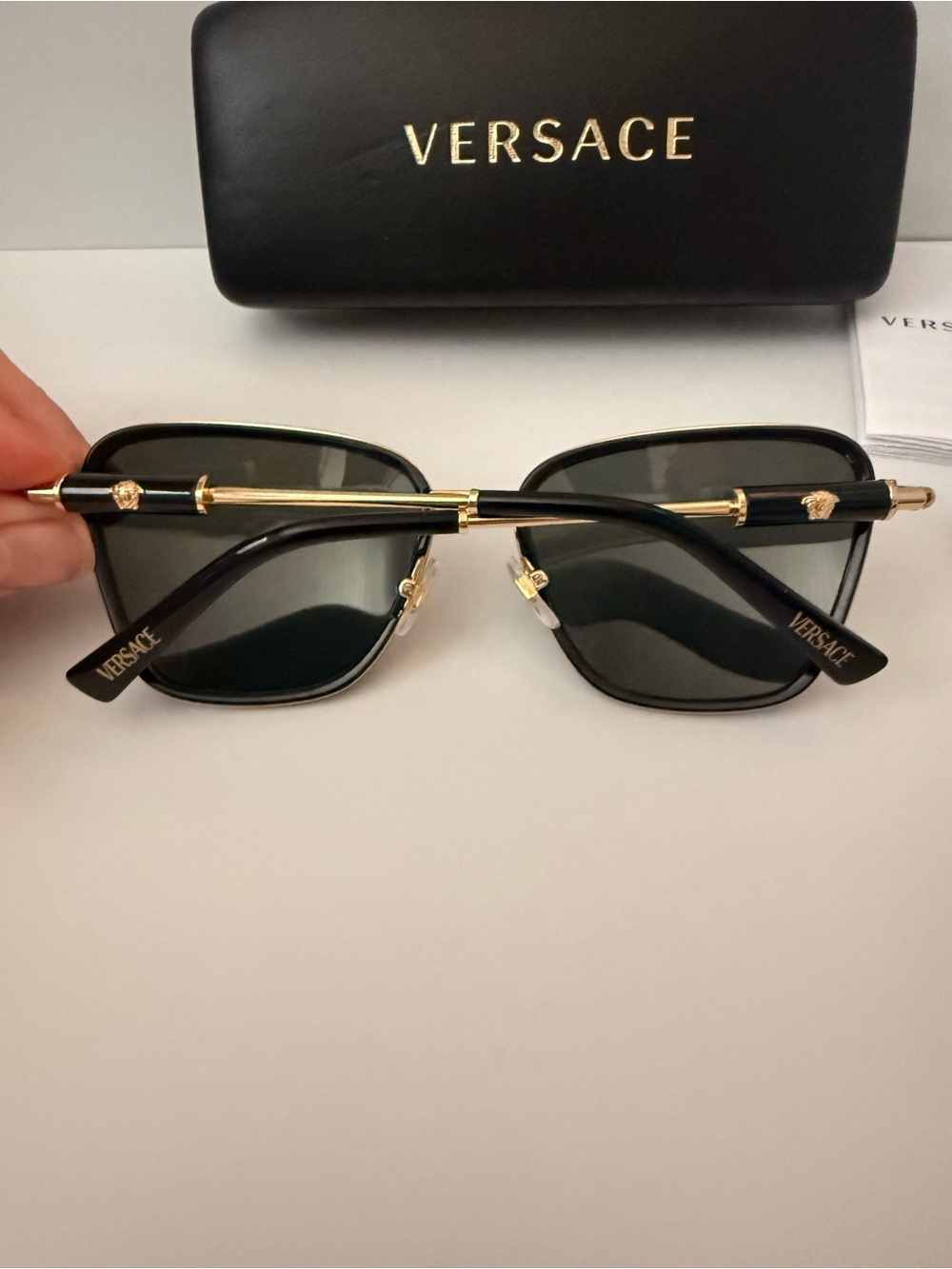 Versace Women’s Black & Gold Fashion Sunglasses - Picture 3 of 9
